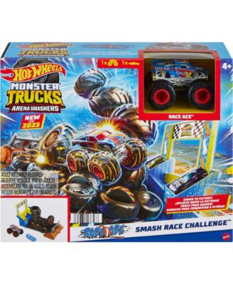 Hot Wheels Monster Trucks Arena Smashers Race Ace Smash Race Challenge Playset image number null