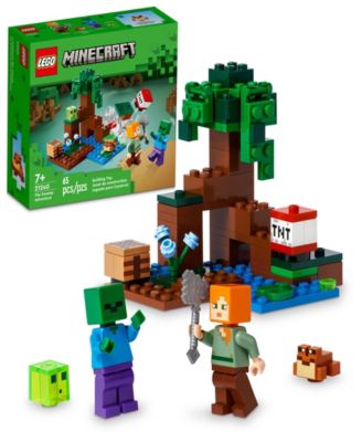 LEGO® Minecraft The Swamp Adventure 21240 Toy Building Set with Alex, Zombie, Slime Block and Frog Figures image number null