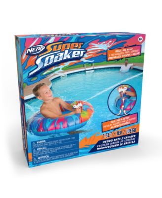 Nerf Super Soaker Hydro Battle Cruiser Ride-on by Wowwee Inflatable Pool Float with Built-In Pool-Fed Mega Water Blaster image number null