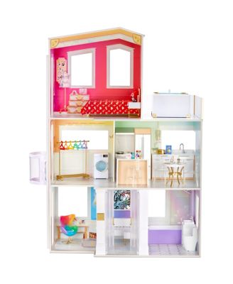 Rainbow High Townhouse- 3-story Wood Dollhouse Playset : Target