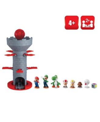 Epoch Games Super Mario Blow Up Shaky Tower Balancing Game, with Collectible Action Figures image number null