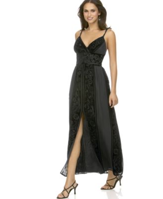 Muse Grecian Velvet Burnout Dress