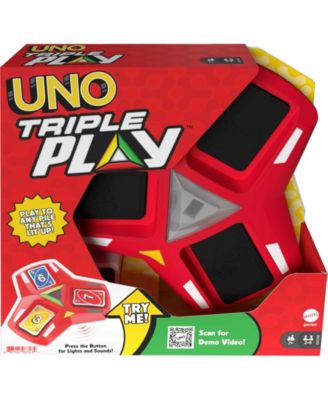 UNO Triple Play Card Game, Game for Family Night, Lights and Sounds image number null