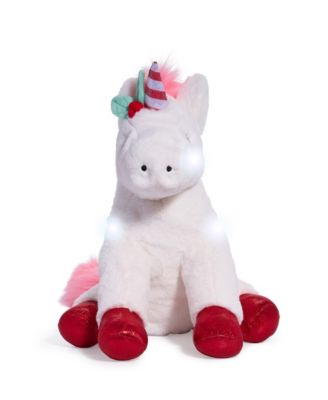 CLOSEOUT! Geoffrey's Toy Box 13" Glow Brights Toy Plush LED with Sound Unicorn, Created for Macys image number null