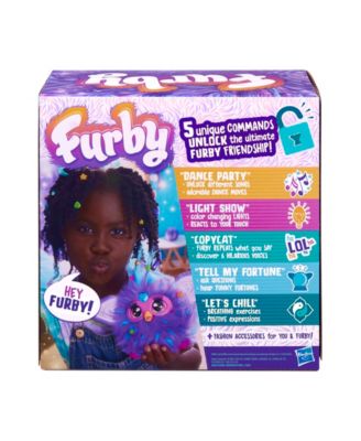 2023 Coral Furby Sedona tells 2023 Purple Furby Vegas a really