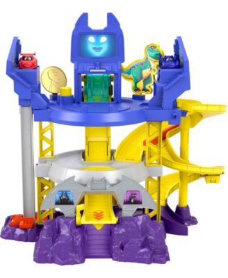 Fisher-Price DC BatWheels Race Track Playset, Launch and Race Batcave with Lights Sounds and 2 Toy Cars image number null