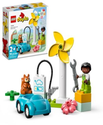 LEGO® DUPLO Town 10985 Wind Turbine and Electric Car Toy STEM Building Set