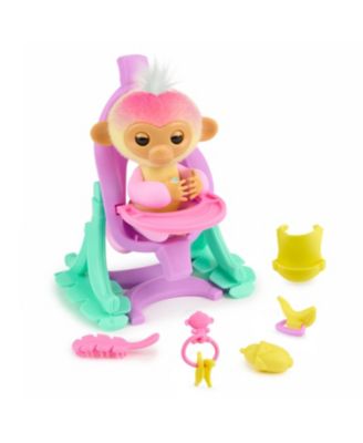 Fingerlings Interactive Baby Monkey Nursery Playset, Jas with 2-in-1 Cradle  and High Chair and 6 Accessories
