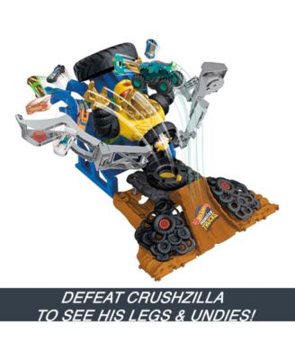 Hot Wheels Monster Trucks Arena Smashers Mega-Wrex Vs Crushzilla Takedown Playset image number null