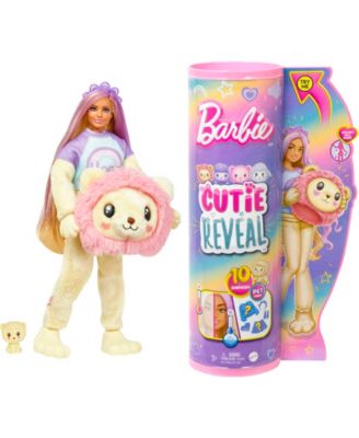 Barbie Cutie Reveal Doll and Accessories, Cozy Cute T-shirts Poodle, "Star" T-shirt, Blue and Purple Streaked Hair, Brown Eyes image number null