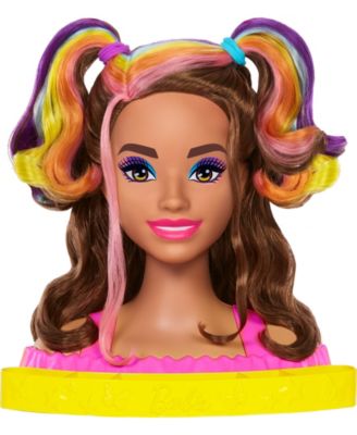 Barbie Deluxe Styling Head, Barbie Totally Hair, Brown Rainbow Hair
