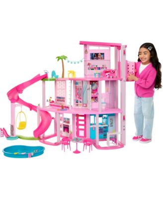 Barbie Dreamhouse, 75+ Pieces, Pool Party Doll House With 3 Story Slide image number null