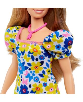 Barbie Fashionistas Doll 208 With Barbie Doll With Down Syndrome Wearing Floral Dress image number null