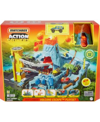 Matchbox Cars Playset with 1:64 Scale Toy SUV, Volcano Escape with Lights and Sounds image number null
