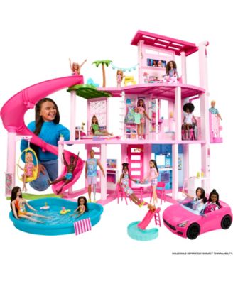 Barbie Dreamhouse, 75+ Pieces, Pool Party Doll House With 3 Story Slide image number null