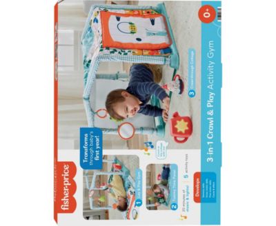 Fisher Price 3-in-1 Baby Gym with Tummy Time Playmat, Tunnel and Toys, Crawl Play Activity Gym image number null