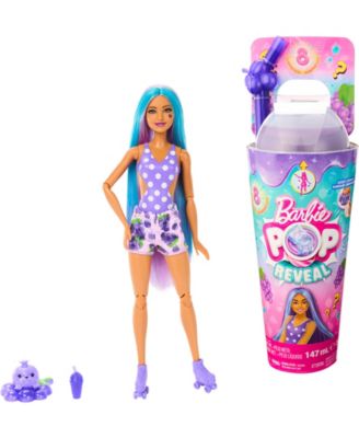 Barbie Pop Reveal Fruit Series Grape Fizz Doll, 8 Surprises Include Pet, Slime, Scent & Color Change image number null