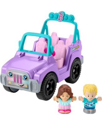 Fisher Price Little People Barbie Beach Cruiser Toy Car with Music 2 Figures for Toddlers