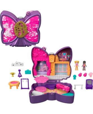 ¿Polly Pocket Dolls and Accessories Set, Sparkle Stage Bow Compact image number null