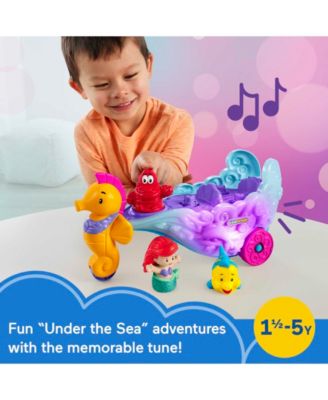 Little People Disney Princess Ariel and Flounder Toddler Toys, Carriage with Music and Lights image number null