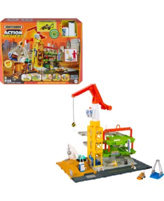 Matchbox Action Drivers Construction Playset with Lights and Sounds, 1 Construction Vehicle