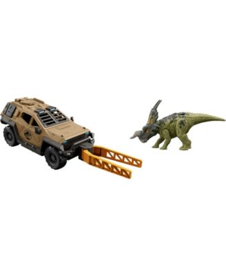 Jurassic World Truck and Dinosaur Action Figure Toy with Flipping Feature