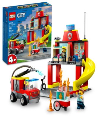 LEGO® City Fire Station and Fire Truck 60375 Toy Building Set with Firefighter Minifigures