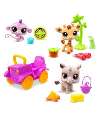 Littlest Pet Shop, Safari Play Pack - Gen 7, Pets 53, 54, 55, Authentic LPS Bobble Head Figure image number null