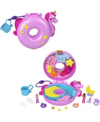Polly Pocket Dolls and Playset, Unicorn Toys, Sparkle Cove Adventure Unicorn Floatie Compact image number null