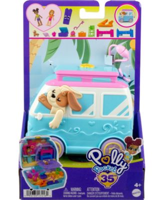 Polly Pocket Dolls and Playset, Travel Toys, Seaside Puppy Ride Compact image number null