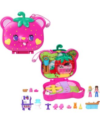 Polly Pocket Dolls and Playset, Travel Toys, Straw-Beary Patch Compact