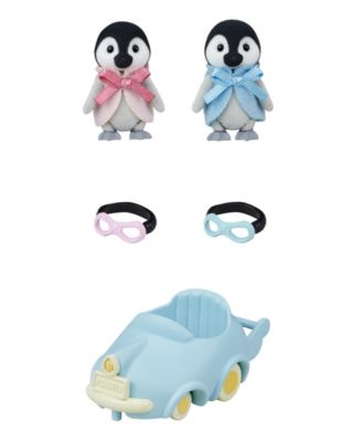 Calico Critters Penguin Babies Ride 'N Play, Set of 2 Collectable Doll Figures with Pushcart Accessory image number null