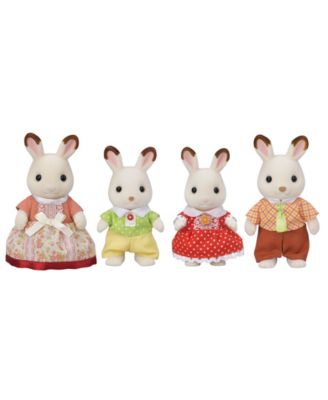 Calico Critters Chocolate Rabbit Family, Set of 4 Collectable Doll Figures image number null
