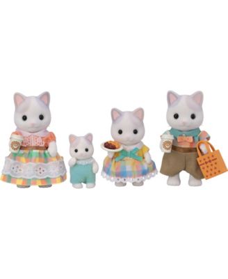 Calico Critters Latte Cat Family, Set of 4 Collectable Doll Figures