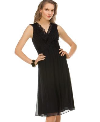 Alfani Lace-Trim Crinkle Dress