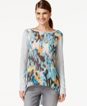 UPC 039372342272 product image for Vince Camuto Long-Sleeve Abstract-Print Top | upcitemdb.com