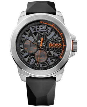 UPC 885997190800 product image for Hugo Boss Men's New York Black Silicone Strap Watch 50mm 1513346 | upcitemdb.com