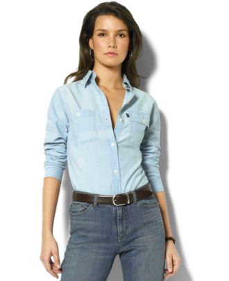 Lauren Jeans Co. Chambray Shirt - Tops - Women - Macy's