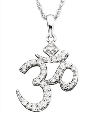 Diamond Necklace, Sterling Silver Diamond Om Pendant (110 ct. t.w.)