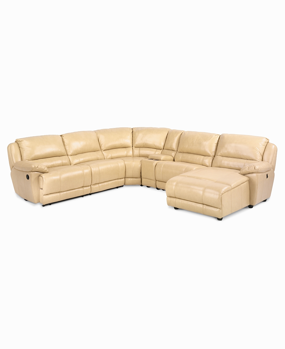 Macys Rolla Leather Sectional Sofa 6 Piece Recliner Chair Recliner