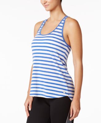 Calvin Klein Performance Be Bold Striped Crossover-Back Tank Top
