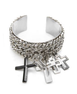 Material Girl Bracelet, Cross Charm Chain Cuff