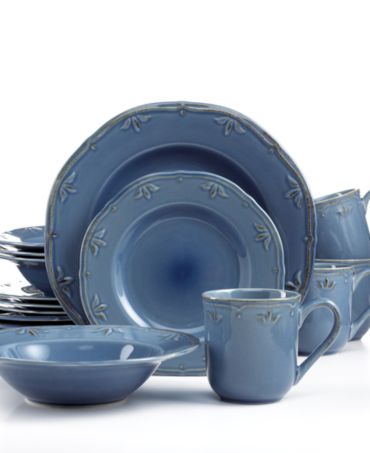 dinnerware sets pottery
 on Pottery Dinnerware, Sicily Blue 16 Piece Set - Casual Dinnerware ...