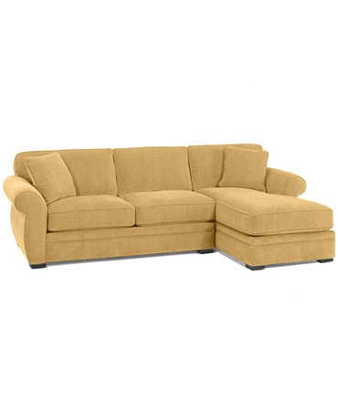 Devon Fabric Sectional Sofa, 2 Piece (Apartment Sofa and Chaise ...