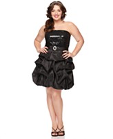 Trixxi Plus Size Dress, Strapless Sequin Ruffled Trixxi Plus Size Dress, Strapless Sequin Ruffled
