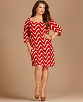 INC International Concepts Plus Size Dress, Three Quarter Sleeve Printed INC International Concepts Plus Size Dress, Three Quarter Sleeve Printed