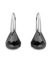 Swarovski Earrings, Jet Hematite Crystal Lunar Earrings