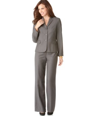 Nine West Suit, Long Sleeve Button Cuff Jacket & Pants