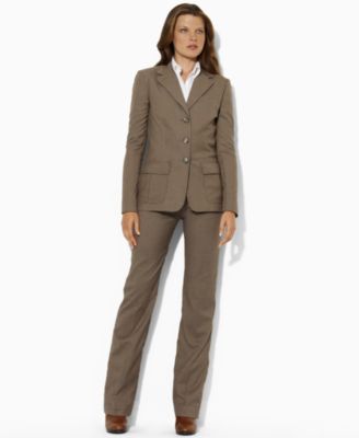 Lauren by Ralph Lauren Argo Long Sleeve Button Front Blazer & Sanderson Straight Leg Trousers