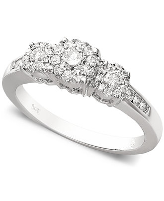 Unity Diamond Engagement Ring (12 ct. t.w.) in 14k White Gold - Rings ...